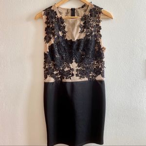 Black Floral Lace Dress Mesh